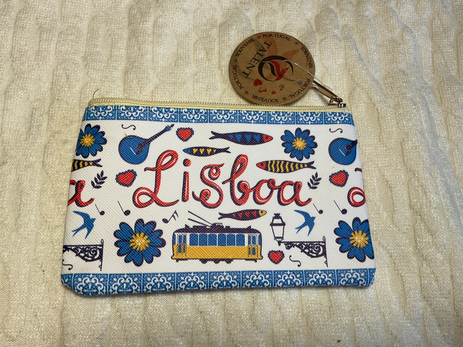 Small Handmade Coin Purse Wallet, 2 zippers,3.5 x 5.4 in Souvenir, Portugal. NEW