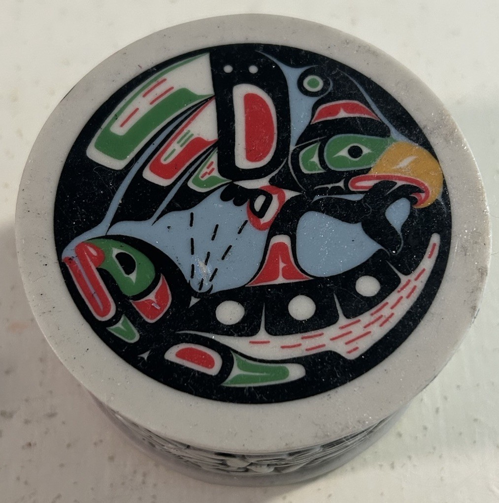 Aalco Canada Indigenous Souvenir Trinket Box With Thunderbird & Killer Whale