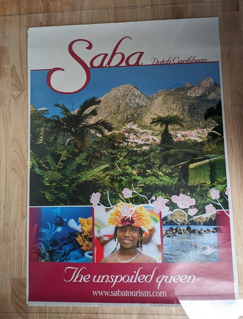 Saba N.A. Unspoiled Queen Island Poster 1of3 Diving Rainforest The Bottom 20×27