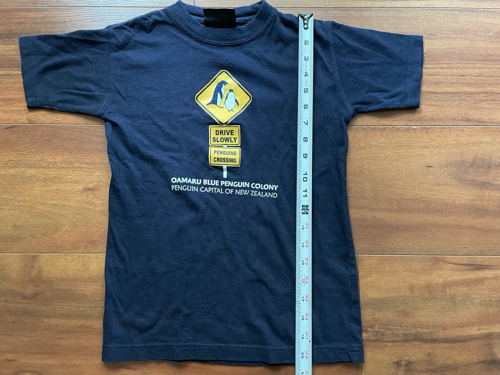Blue Penguin T-Shirt from Oamaru New Zealand – Navy, Size 6 (US XXS)