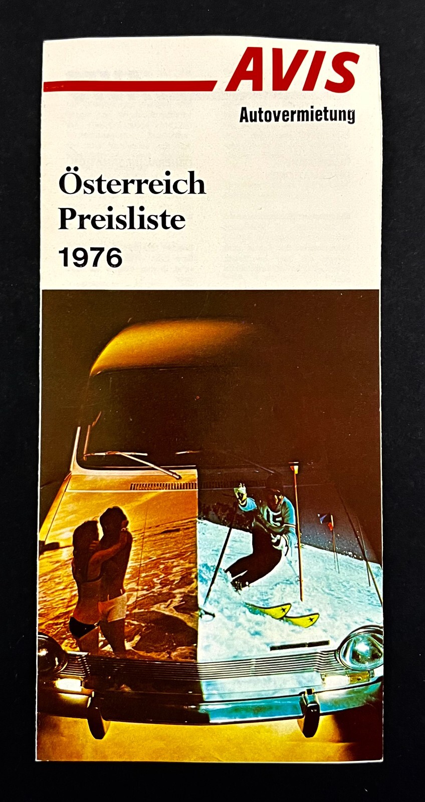 1976 Avis Auto Austria Osterreich Preisliste Vintage Travel German Text Brochure