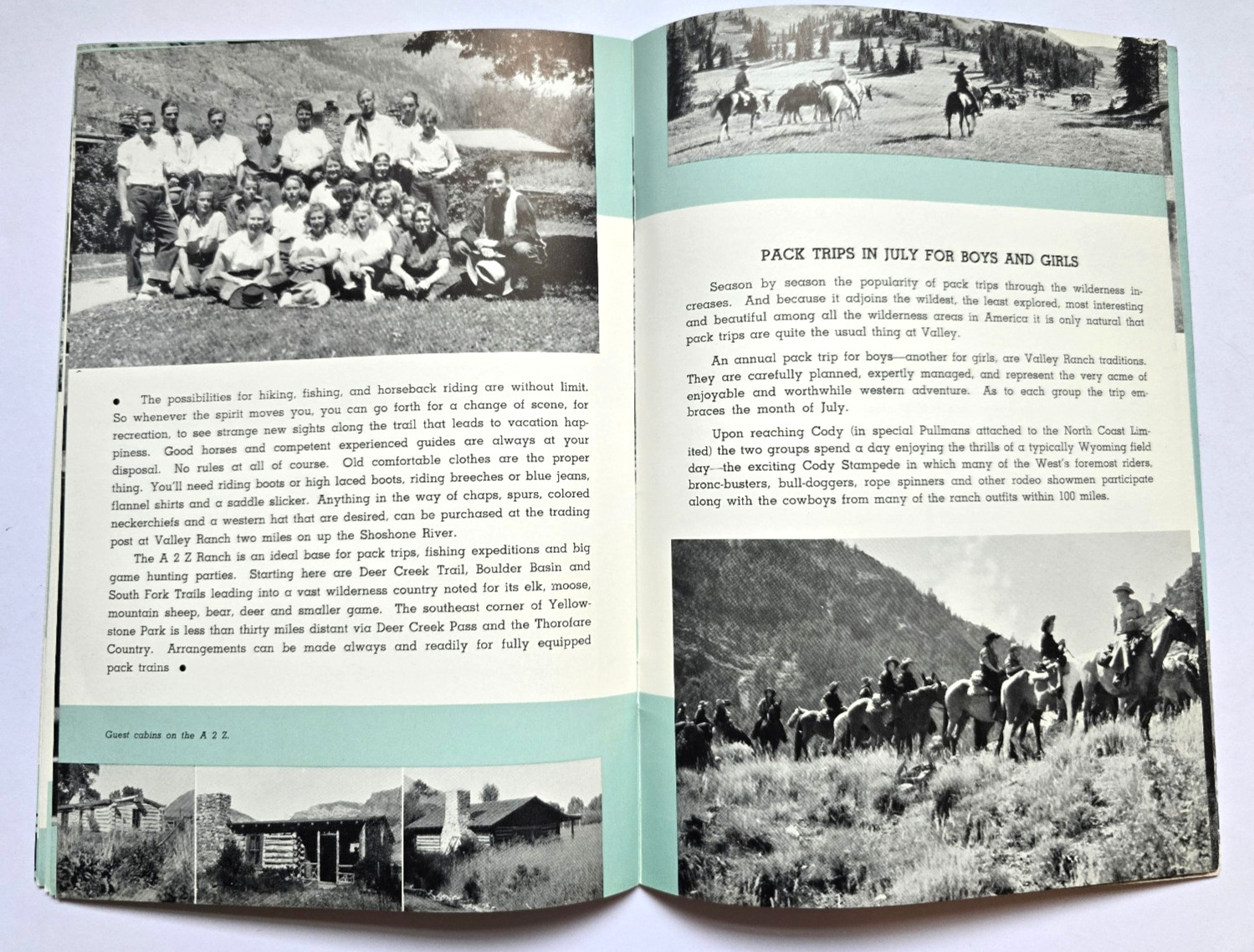 LOT of (4) VALLEY RANCH A2Z / Cody, Wyoming / Tri-Fold Brochures & Travel Book