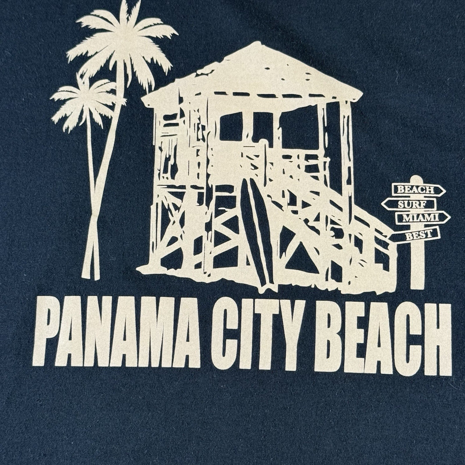 Panama City Beach Florida T-Shirt Men’s 3XL Extra Large Short Sleeve Black Ocean