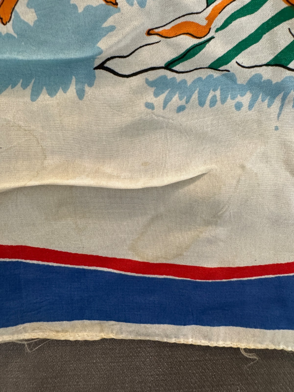Vintage Mid-Century Florida State Map Souvenir Scarf