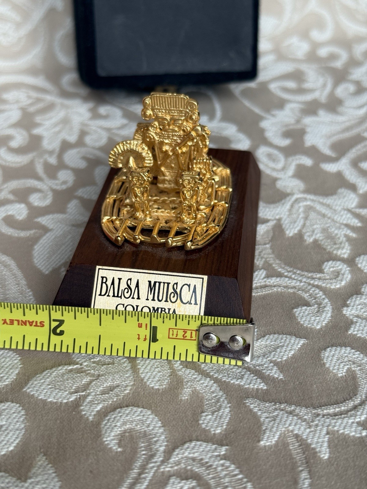 Balsa Muisca Columbia Replica 24K Gold Plated With Base And Case