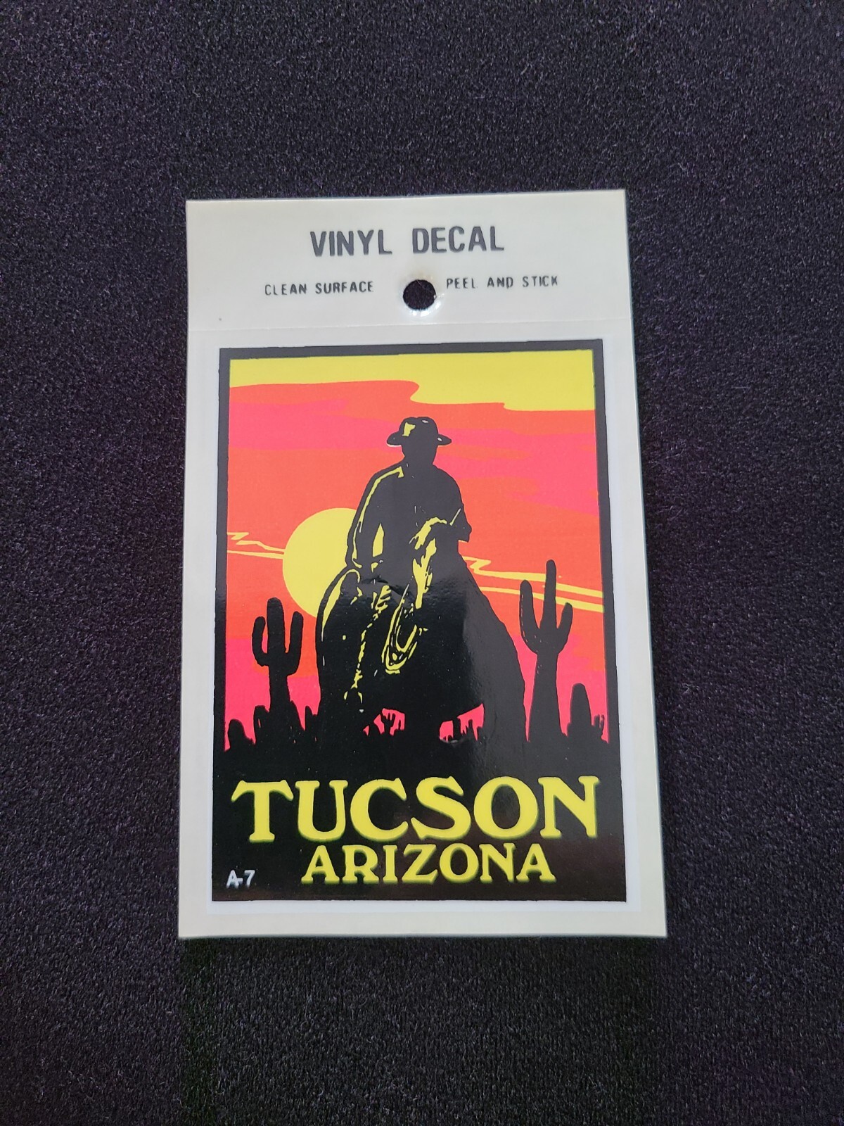 Tucson, Arizona Cowboy Vintage Travel Souvenir Decal / Window Sticker Free S&H