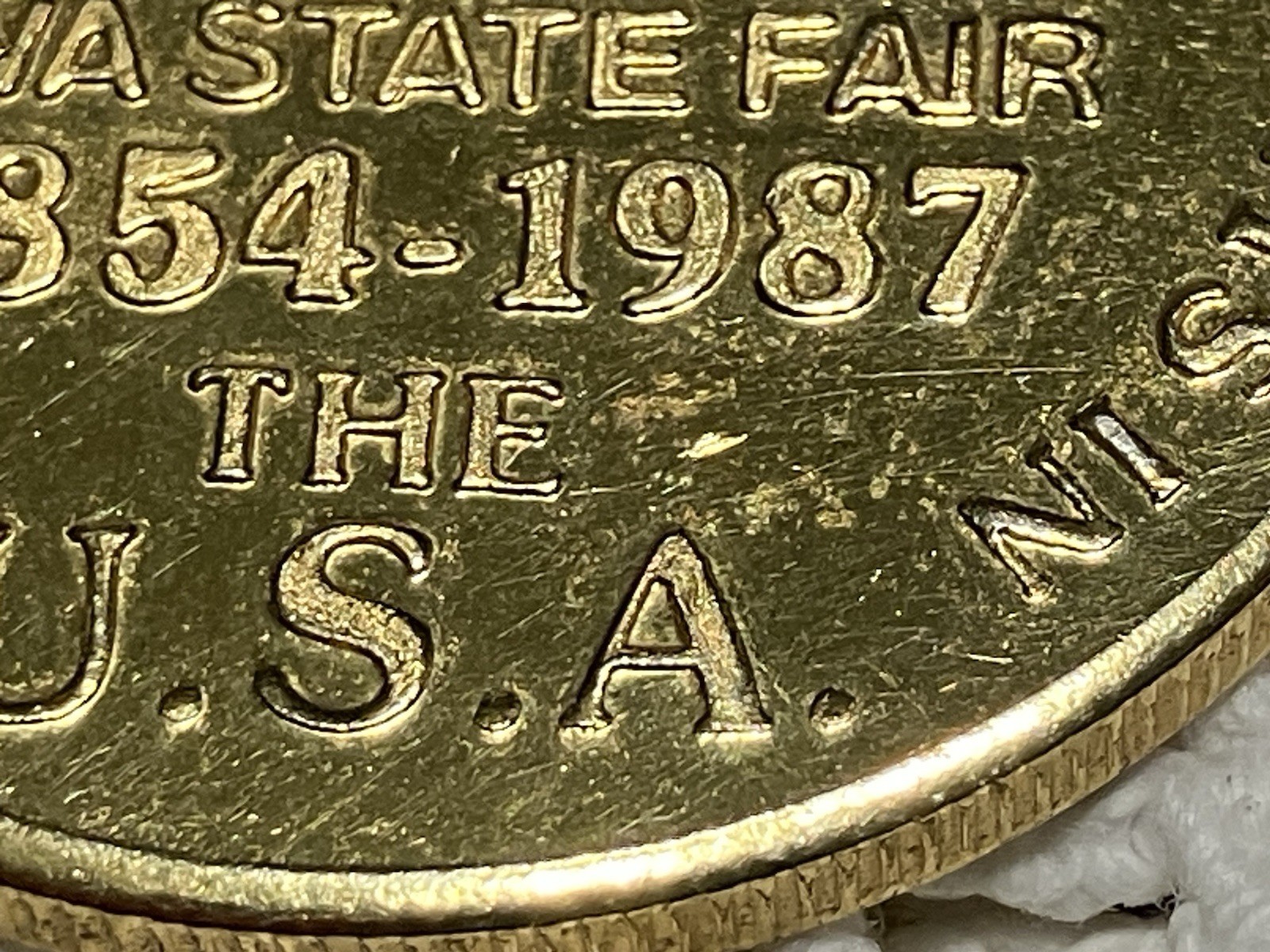 VTG 1987 Iowa State Fair 24K Gold Plated Token Coin Cultural Center Medallion