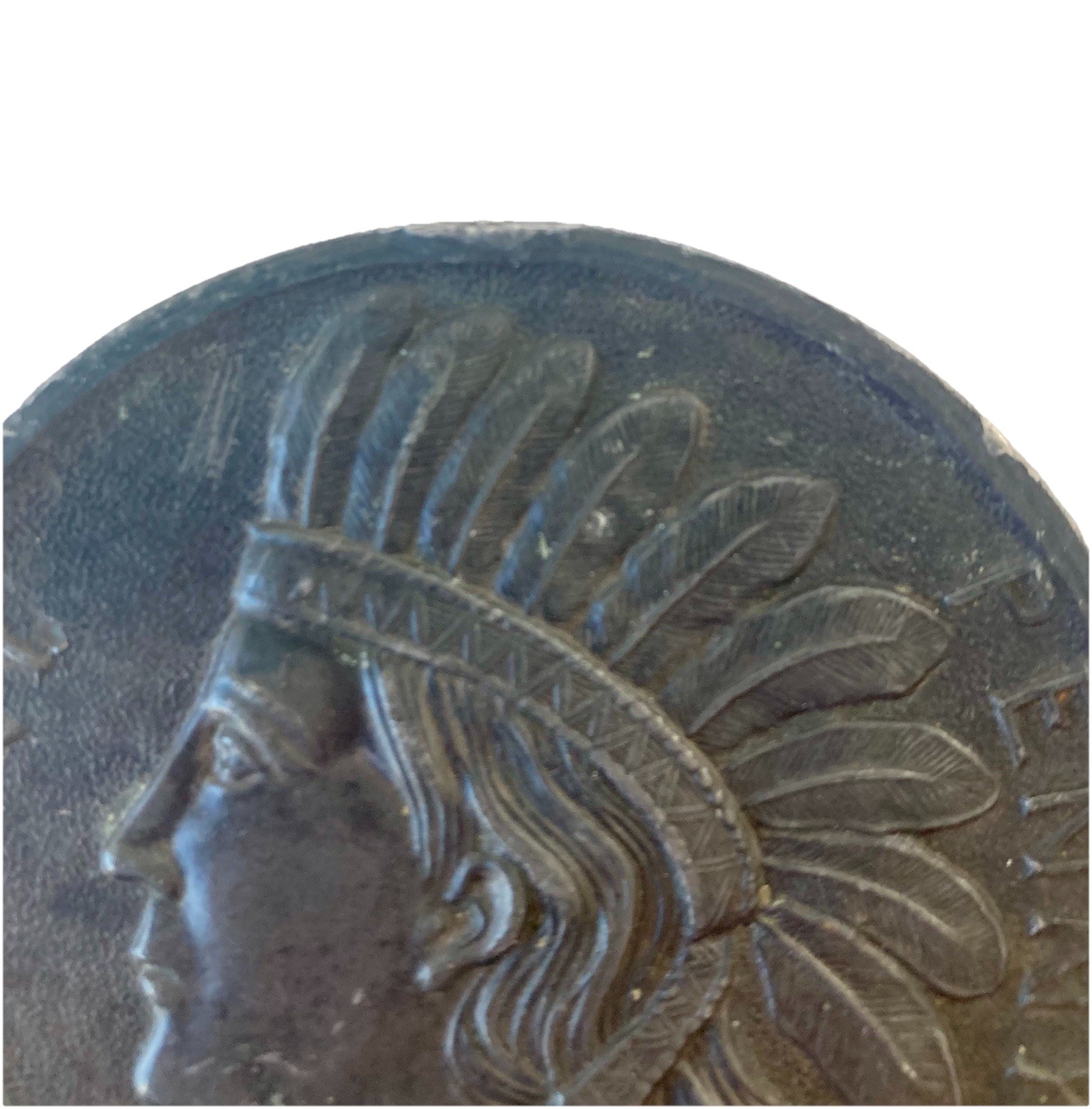 1915 New York City Large Lucky Indian Head Penny NYC Souvenir Paperweight
