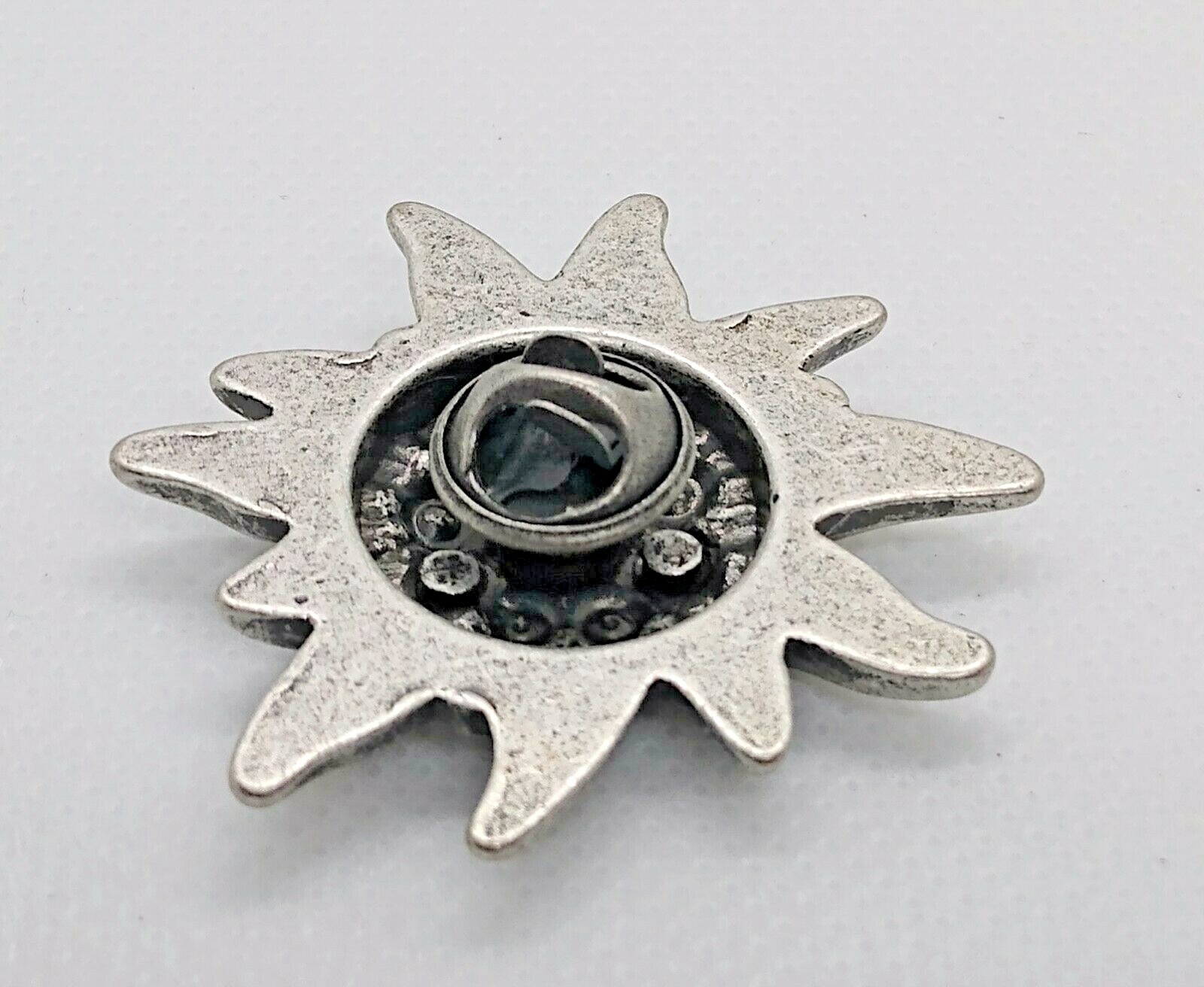 Lot of 2 Pins EDELWEISS Large Alpine Flower Metal Hat Pins AUSTRIA GERMANY NEW