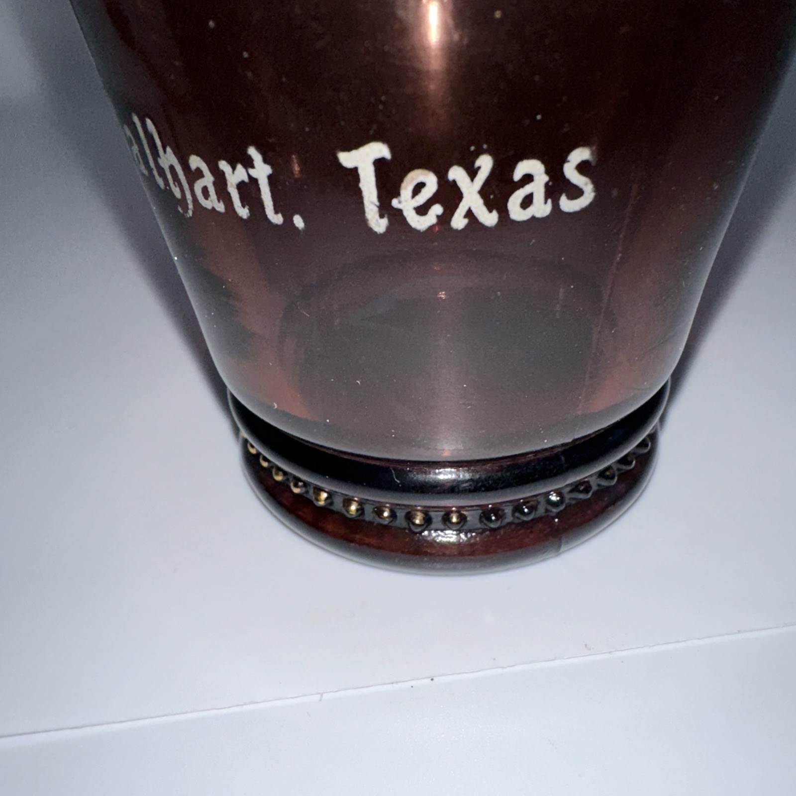Jefferson Glass Co Toothpick Holder Souvenir Of Dalhart Texas Circa 1910 Antique