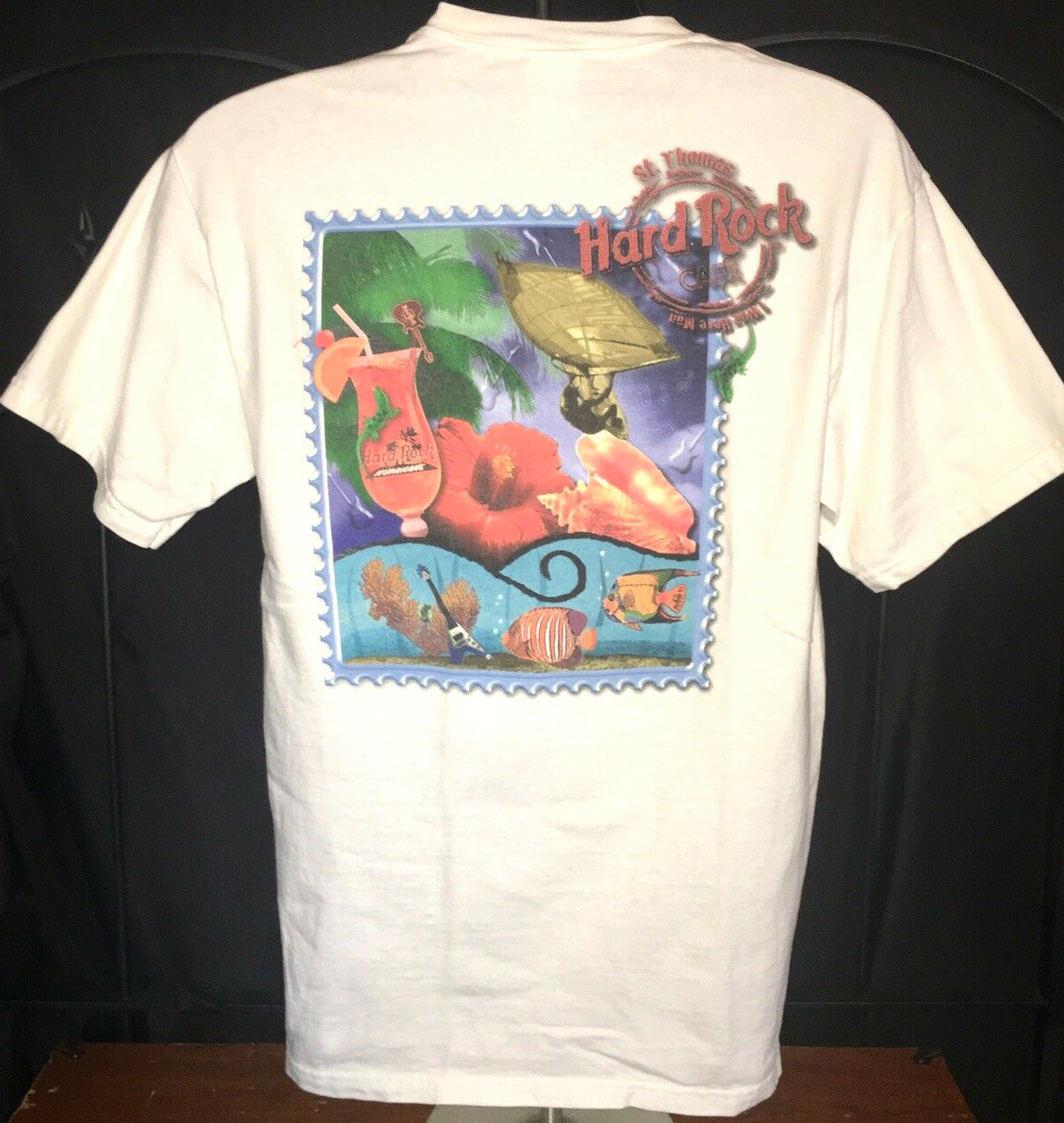 Vtg HARD ROCK CAFE ST THOMAS T SHIRT Rare Heavy Tee Virgin Islands Caribbean