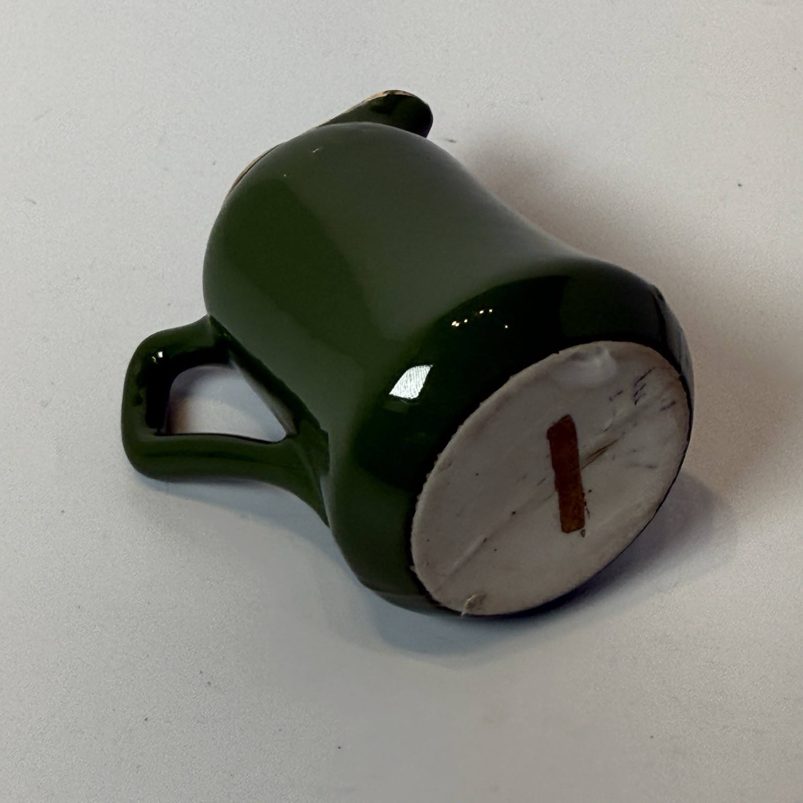 THOUSAND ISLAND NY NEW YORK Souvenir Porcelain CASTLE Trinket GREEN Creamer