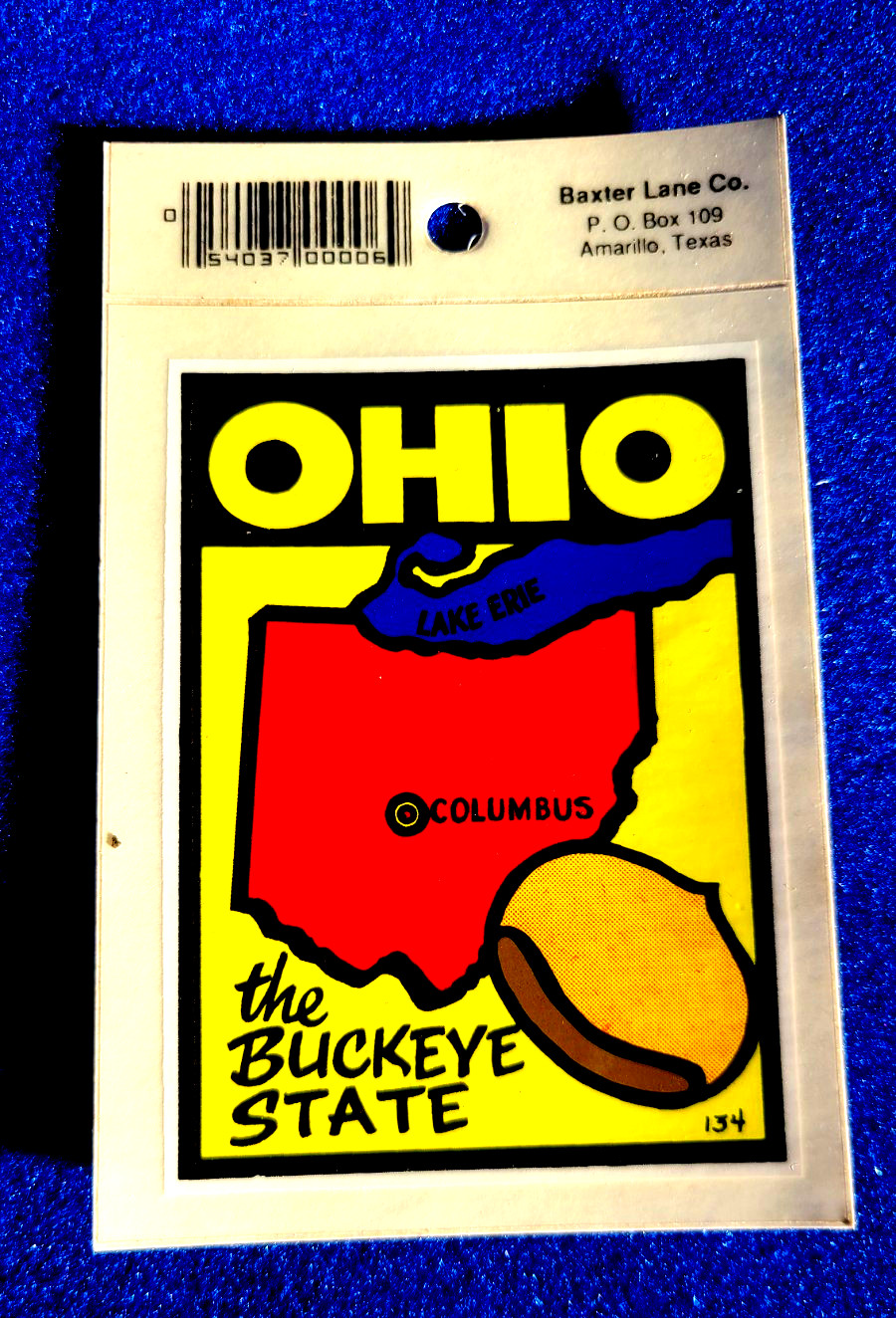 Ohio Buckeye State Vintage Travel Souvenir Decal Window Sticker – Free Shipping!