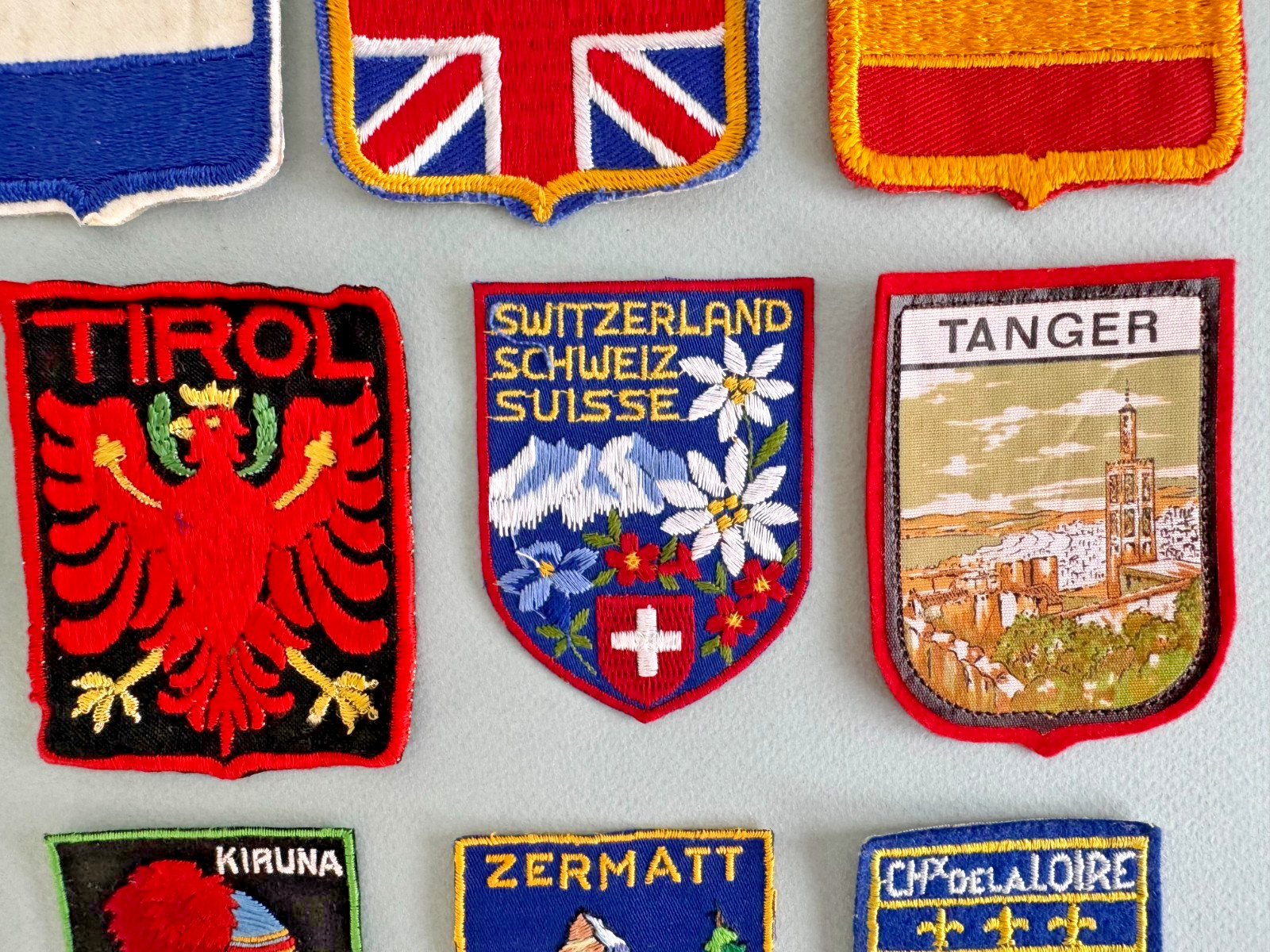 Vintage Embroidered Patches EUROPEAN Travel Souvenirs Lot of 15 Vibrant & MINT!