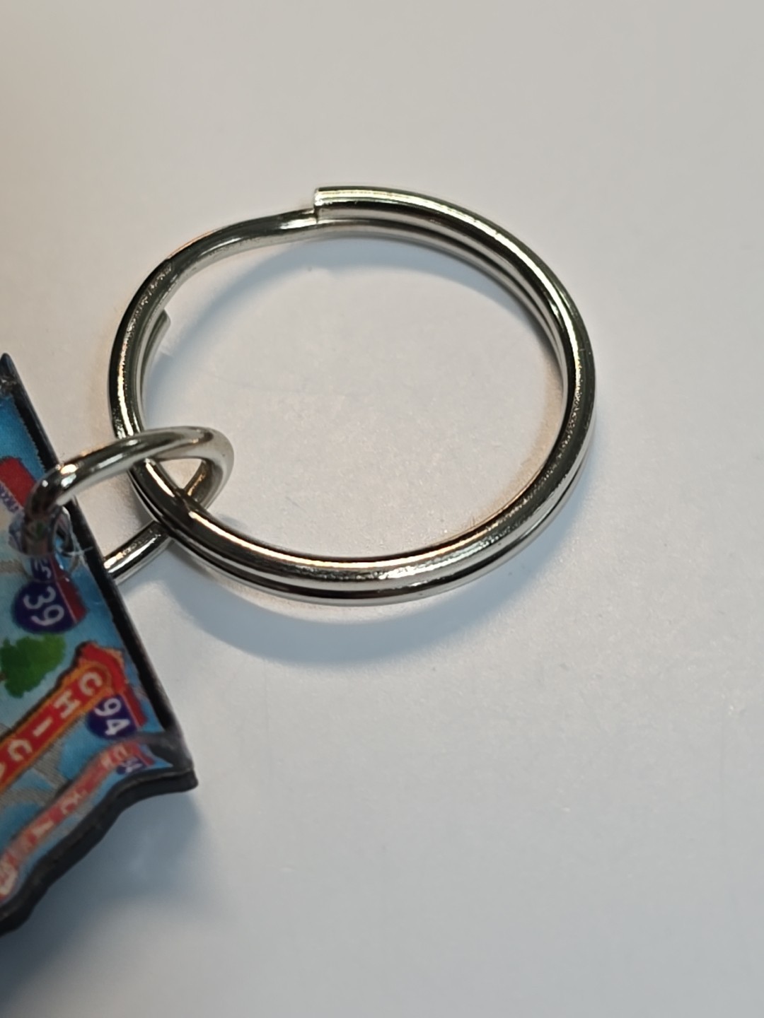 Illinois Travel Souvenir Keyring Key Ring Map Shape Acrylic