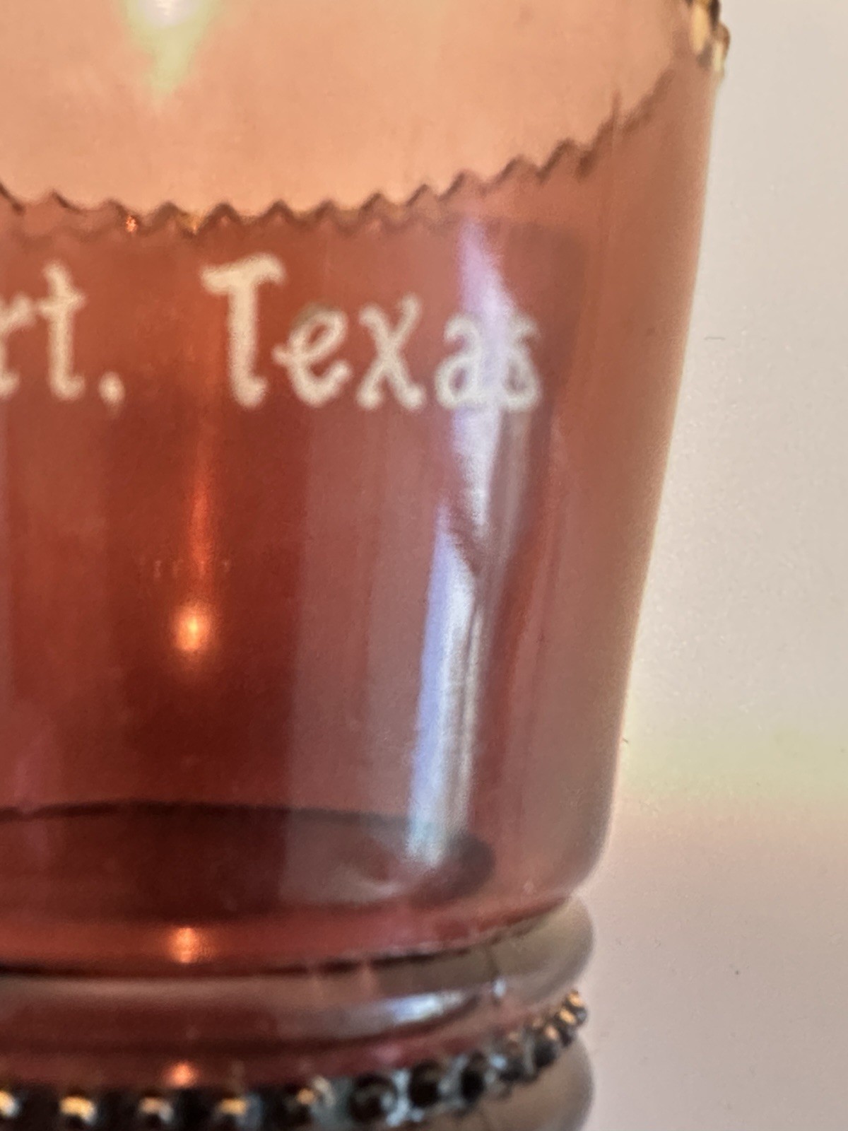 Jefferson Glass Co Toothpick Holder Souvenir Of Dalhart Texas Circa 1910 Antique