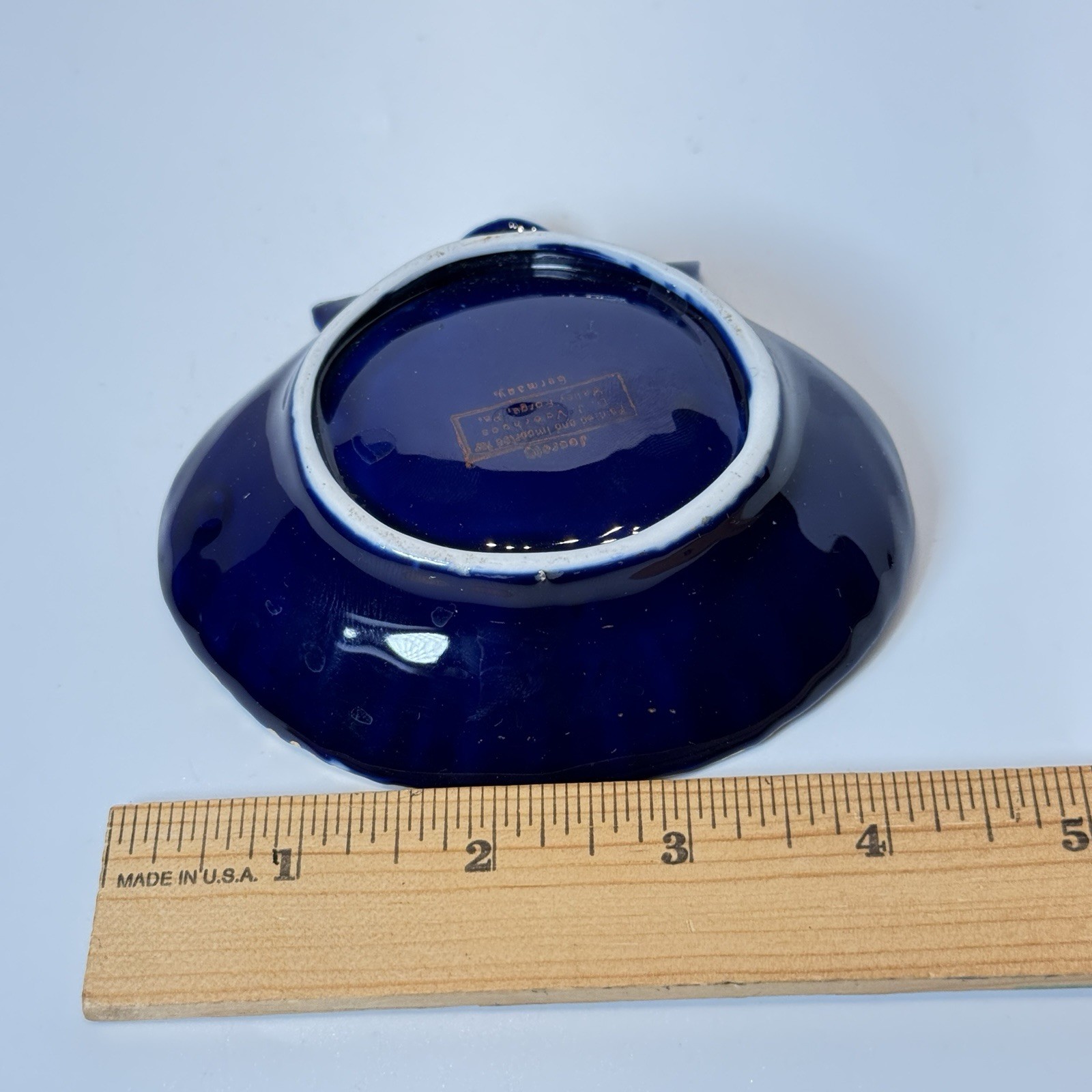 VALLEY FORGE PA Pennsylvania WASHINGTON Antique COBALT Souvenir TRINKET DISH