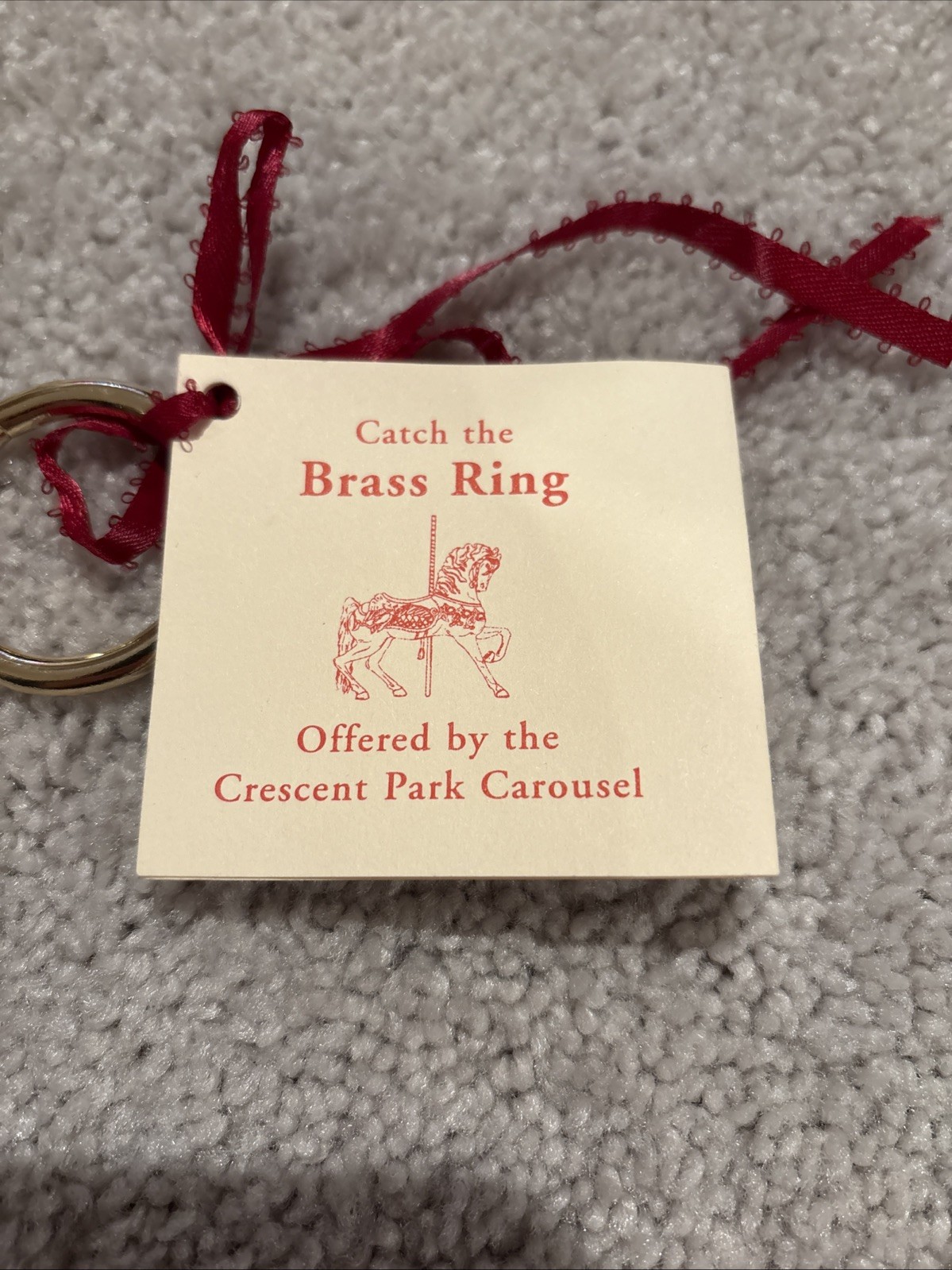 Crescent Park Carousel Brass Ring East Providence Rhode Island RI