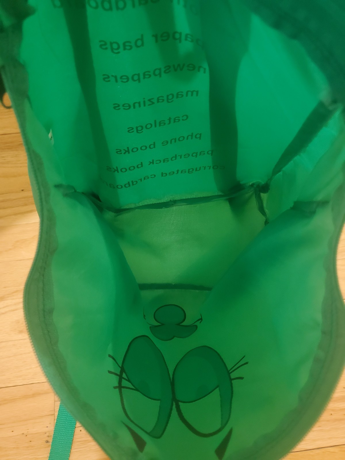 Vtg Dept Of Sanitation New York City Recycling Green Garbage Backpack Arms Legs