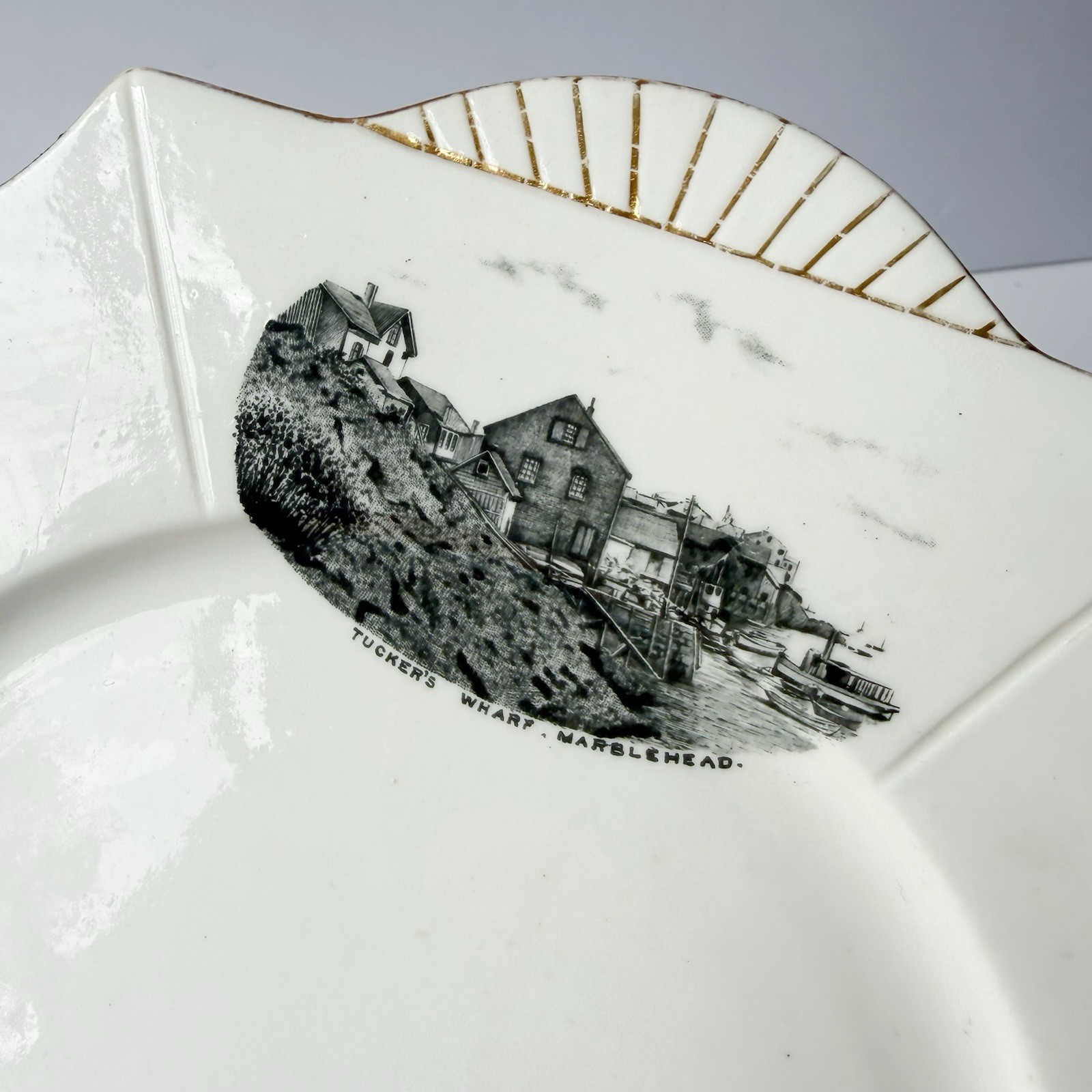 Vintage Marblehead Massachusetts Landmarks Porcelain Decorative Wall Plate