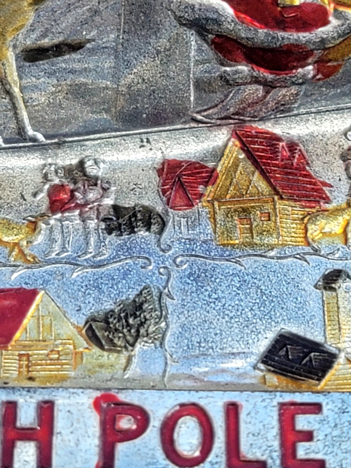 Tray Metal Souvenir From Colorado Vintage Hand Painted(3731HOMT)Enco Japan