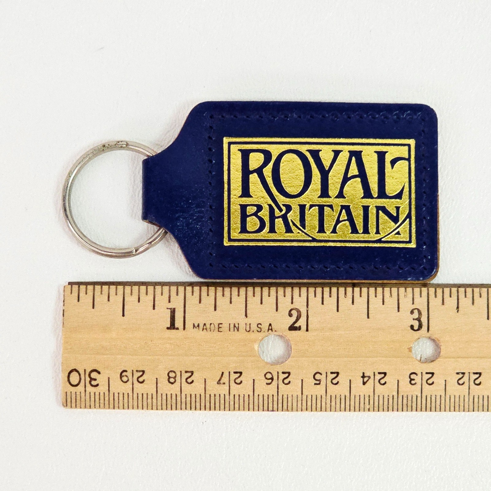 Royal Britain Blue Leather England Keyring