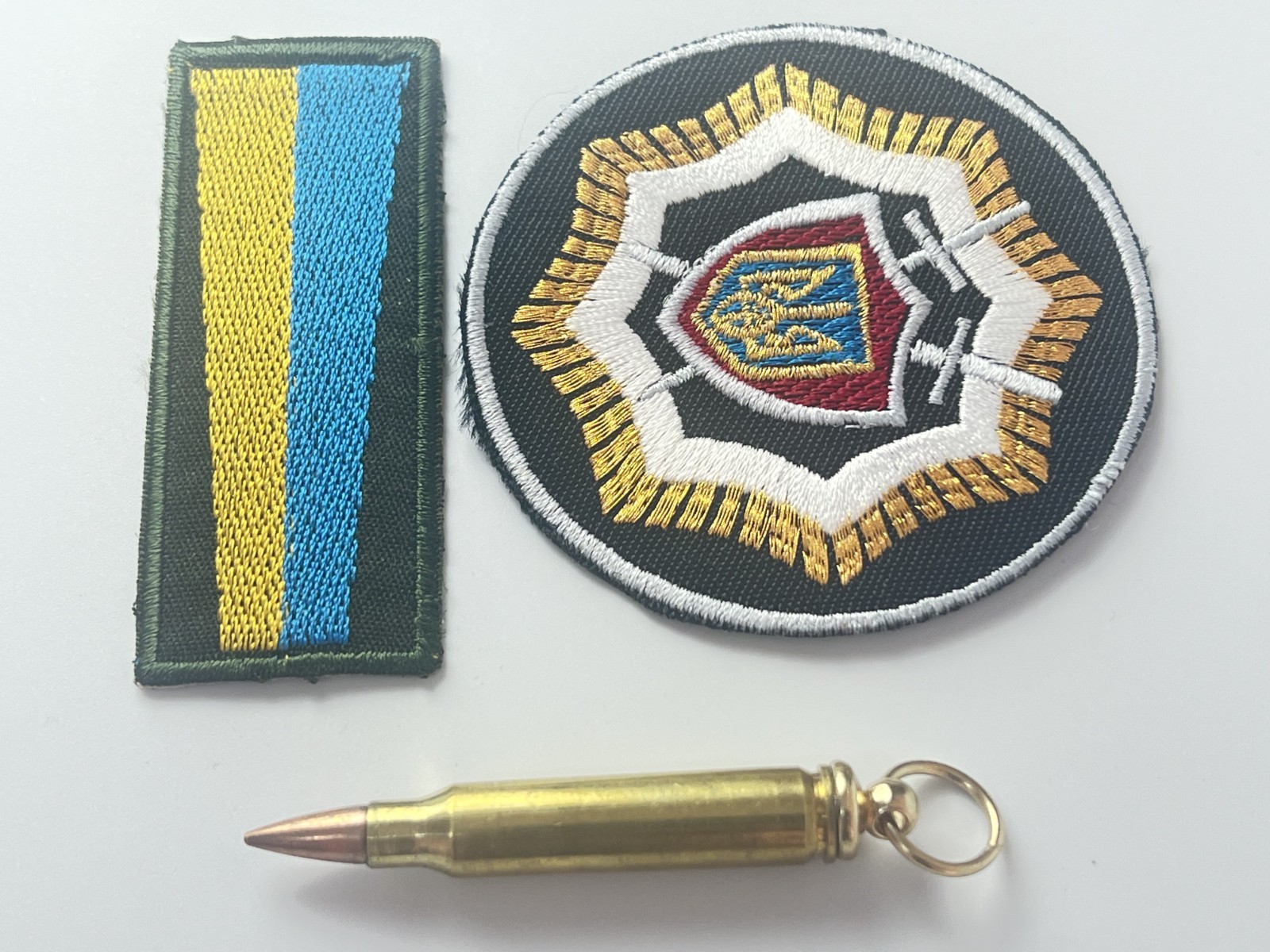 Ukraine Soldier Patch Set + Bullet Keychain Authentic Military War Collectible