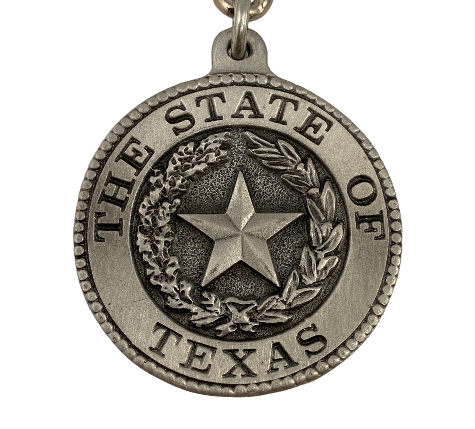 ☀️(1 pc) Texas State Seal Pewter Keychain, 1.25″ Round, Lone Star State Keyring