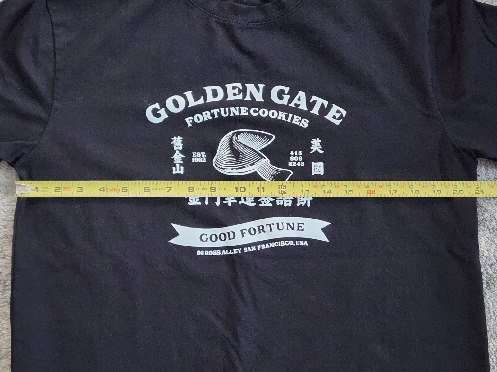 Golden Gate Fortune Cookies Chinatown San Francisco CA Good Fortune XL Shirt