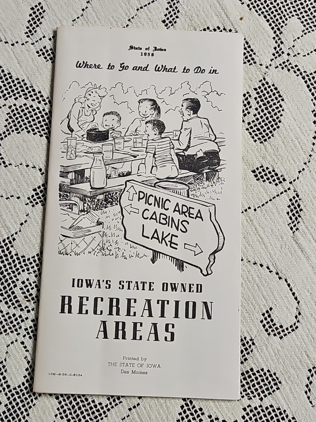 1956 State Of Iowa Owned Recreation Areas Picnic Cabins & Lakes Brochure Travel