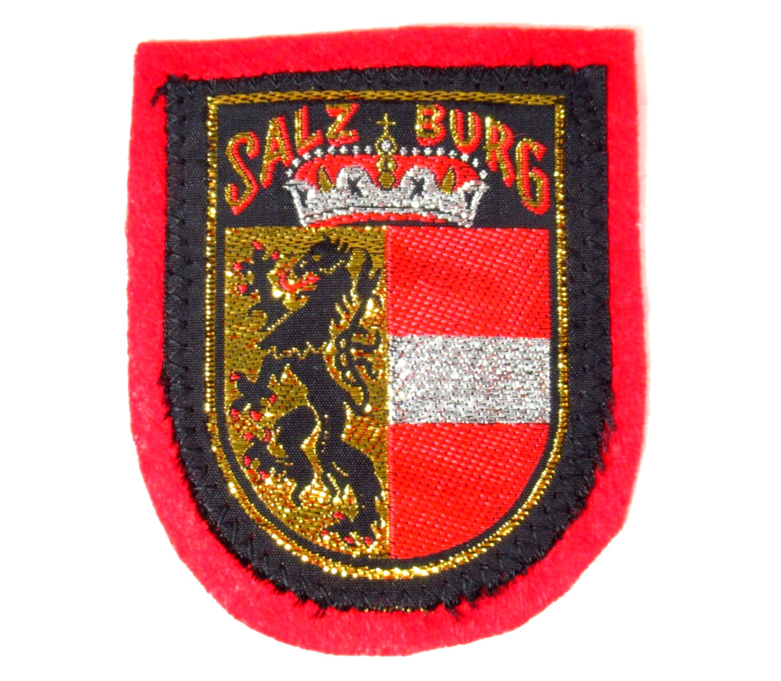 Salzburg Patch Vintage Austria Souvenir Woven Shield Felt Backing Sew On