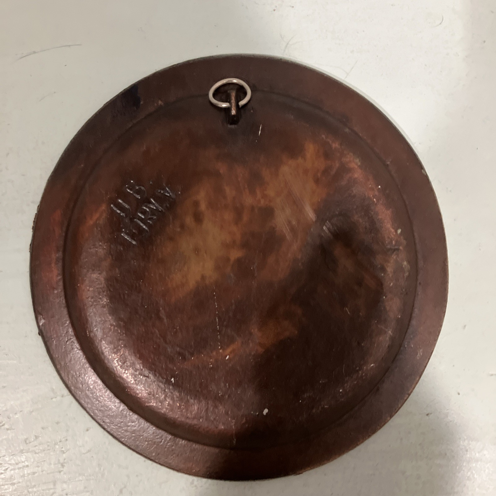 Vintage Copper BUDAPEST Decorative Wall Hanging Plate SIGNED , Souvenir, 7.5in
