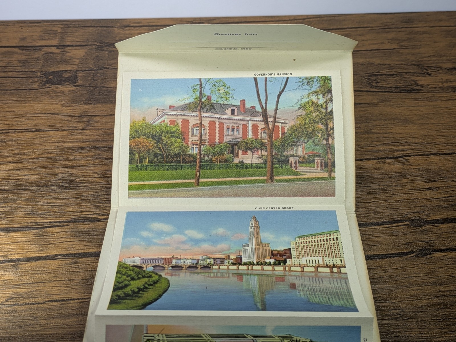 Vintage – 1938 Columbus Ohio Souvenir Postcard Photo Folder