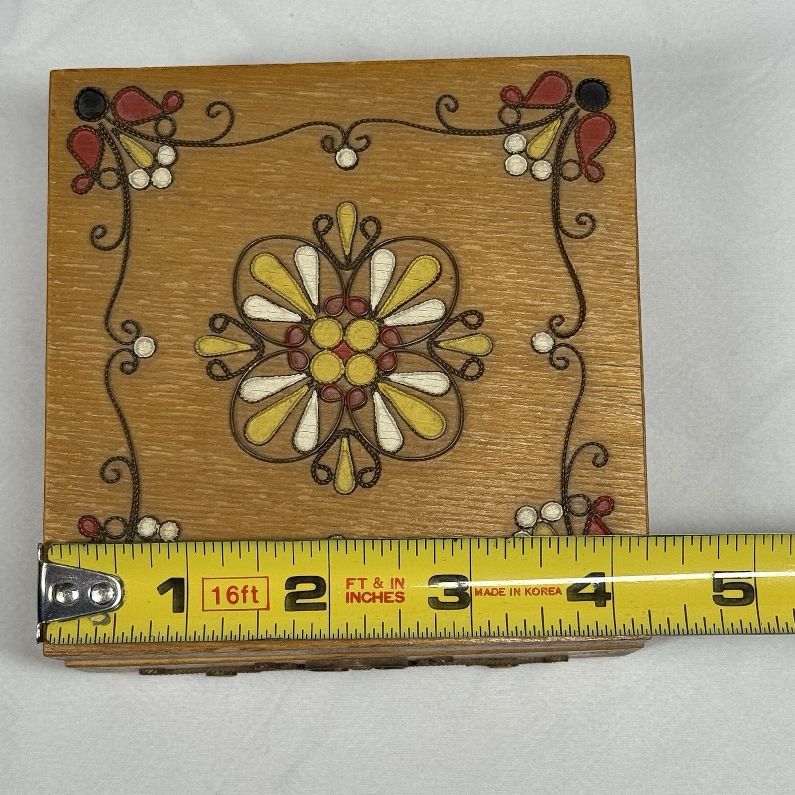 Vintage Soviet Ukraine Wooden Box USSR Jewelry Trinket Box of 80’s