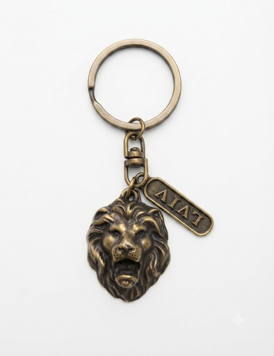 Lviv Lion Keychain, Bronze Tone Metal Souvenir Ukraine Travel Gift