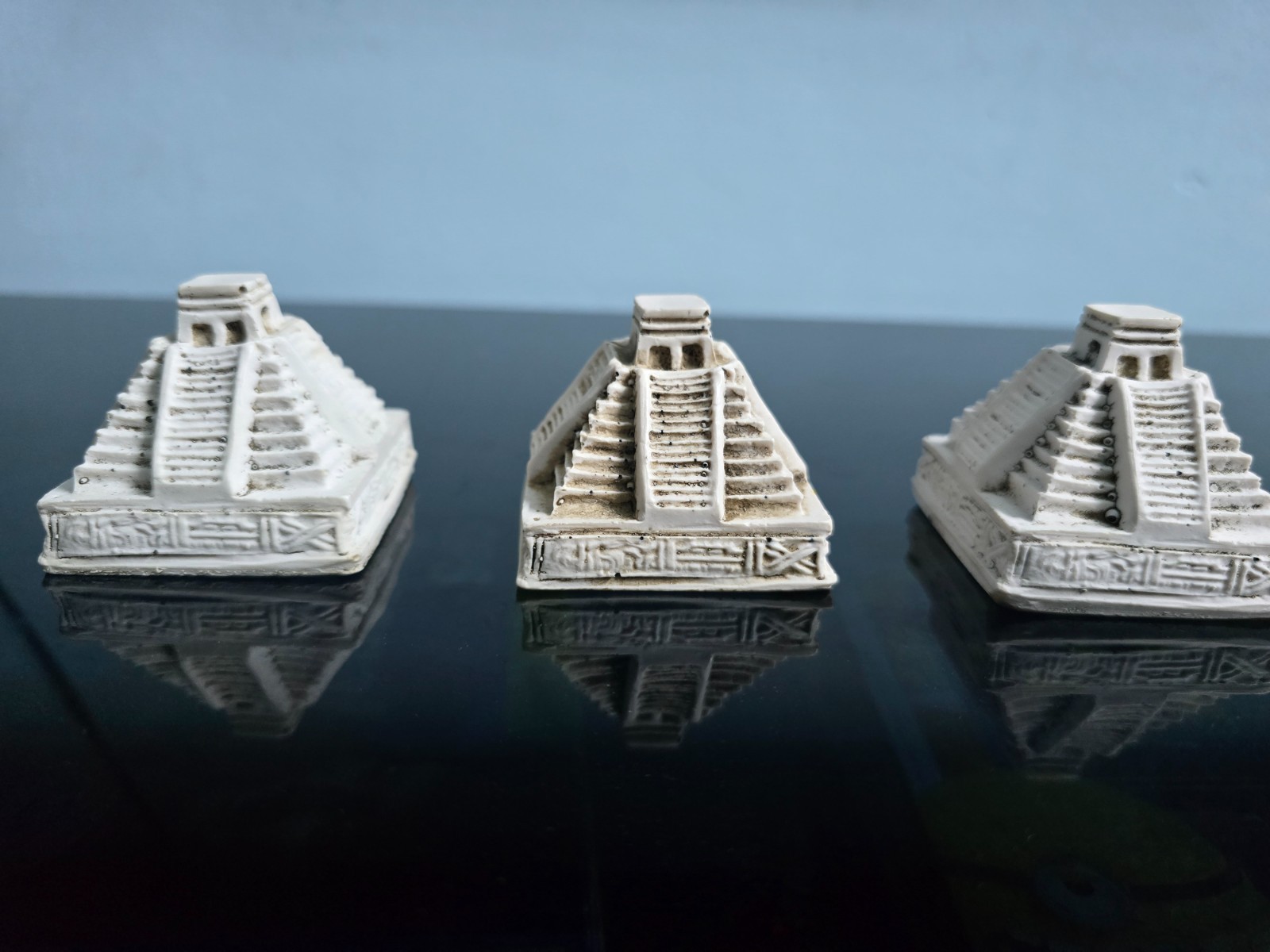 Vintage Mexican Chichen Itza Pyramid Souvenir Set of 3 | Made in Mexico | Rare