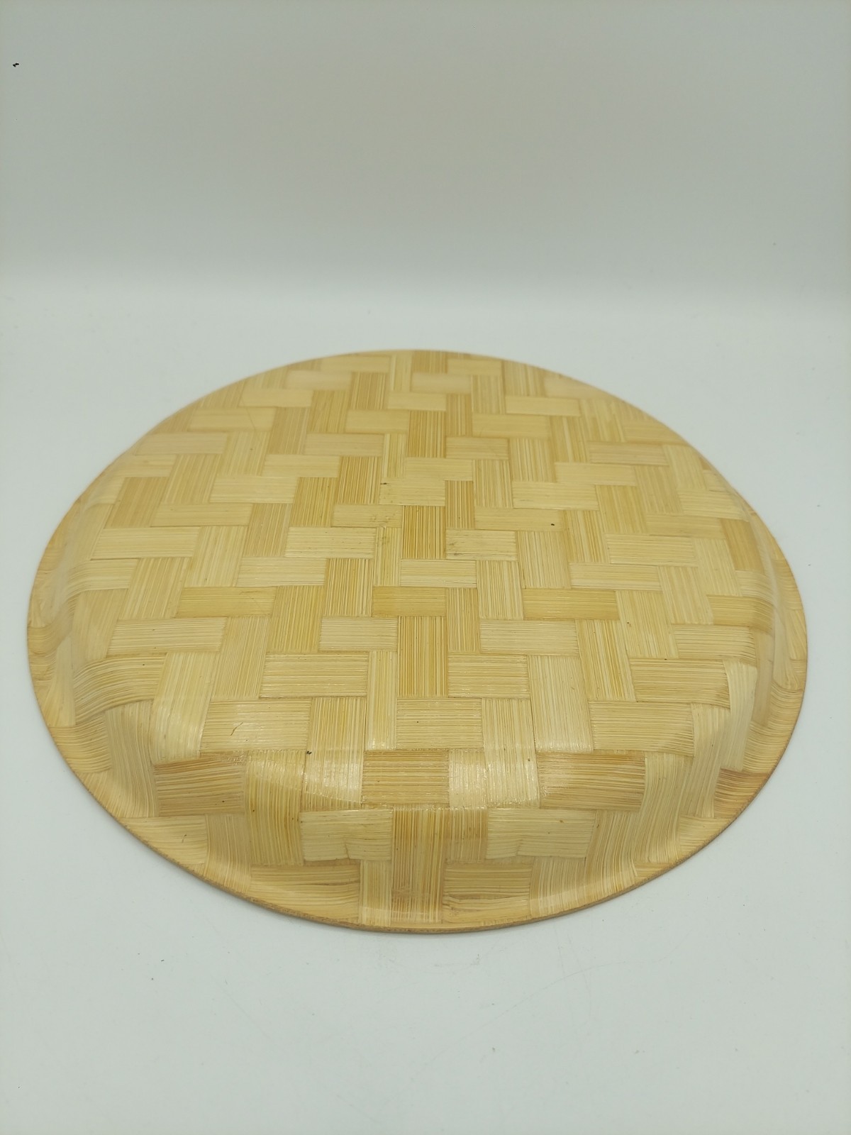 Jamaica Souvenir Bamboo Plate, Depicts Rafting Limbo Steel Drummer, 11″ Round