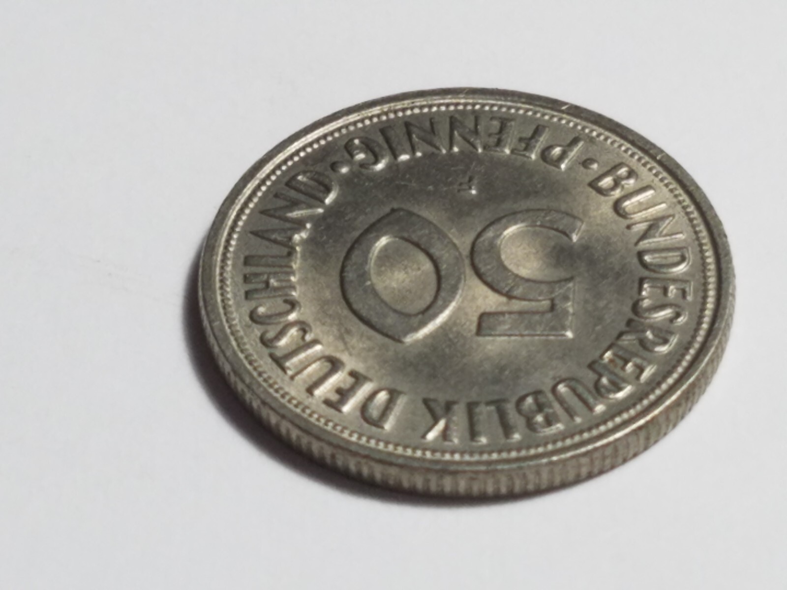 Ultra Rare Bundesrepublik F Deutschland 1950 50 Pfennig Collectors Coin