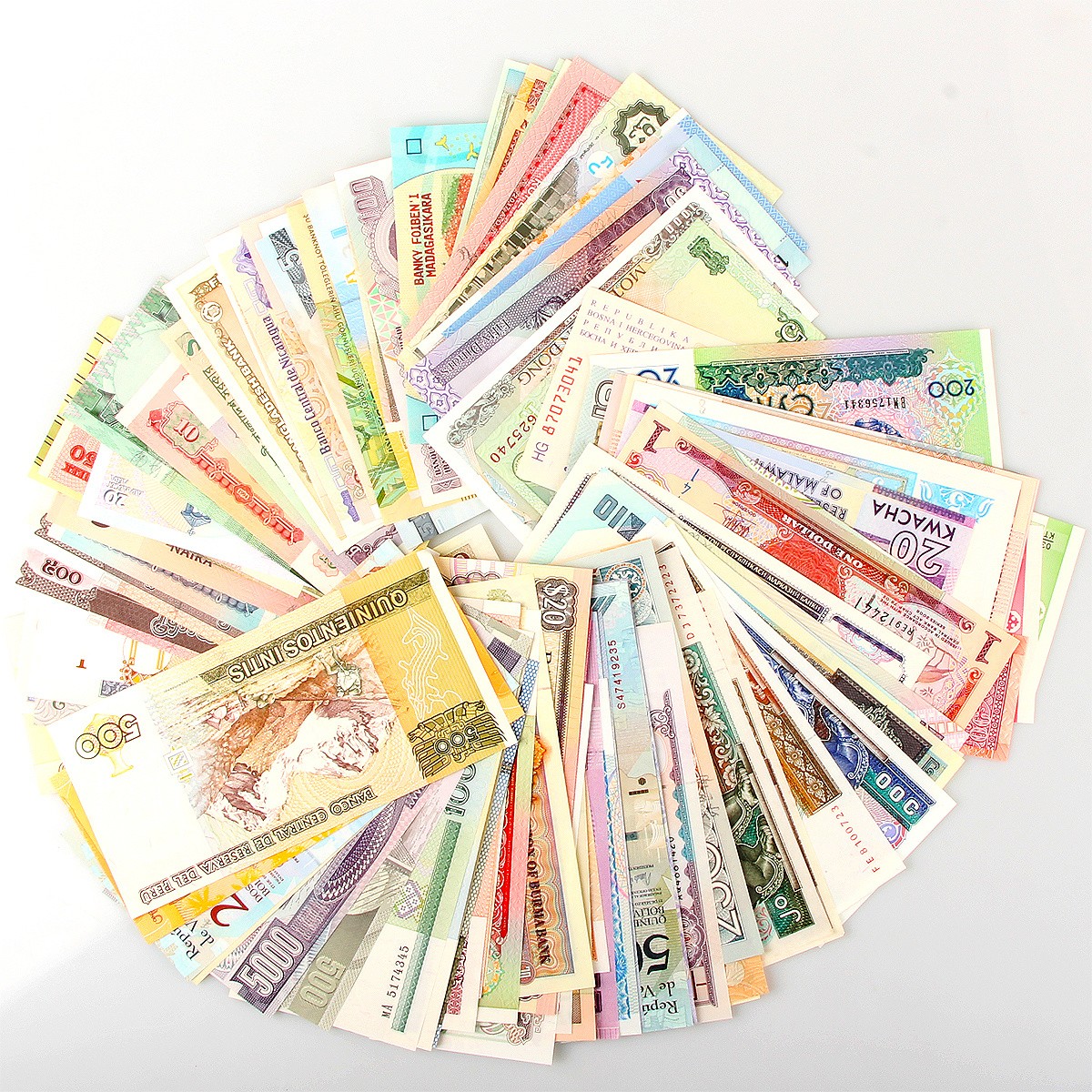 100PCS Different World Banknotes UNC Currency Paper Money set From 50 Countries
