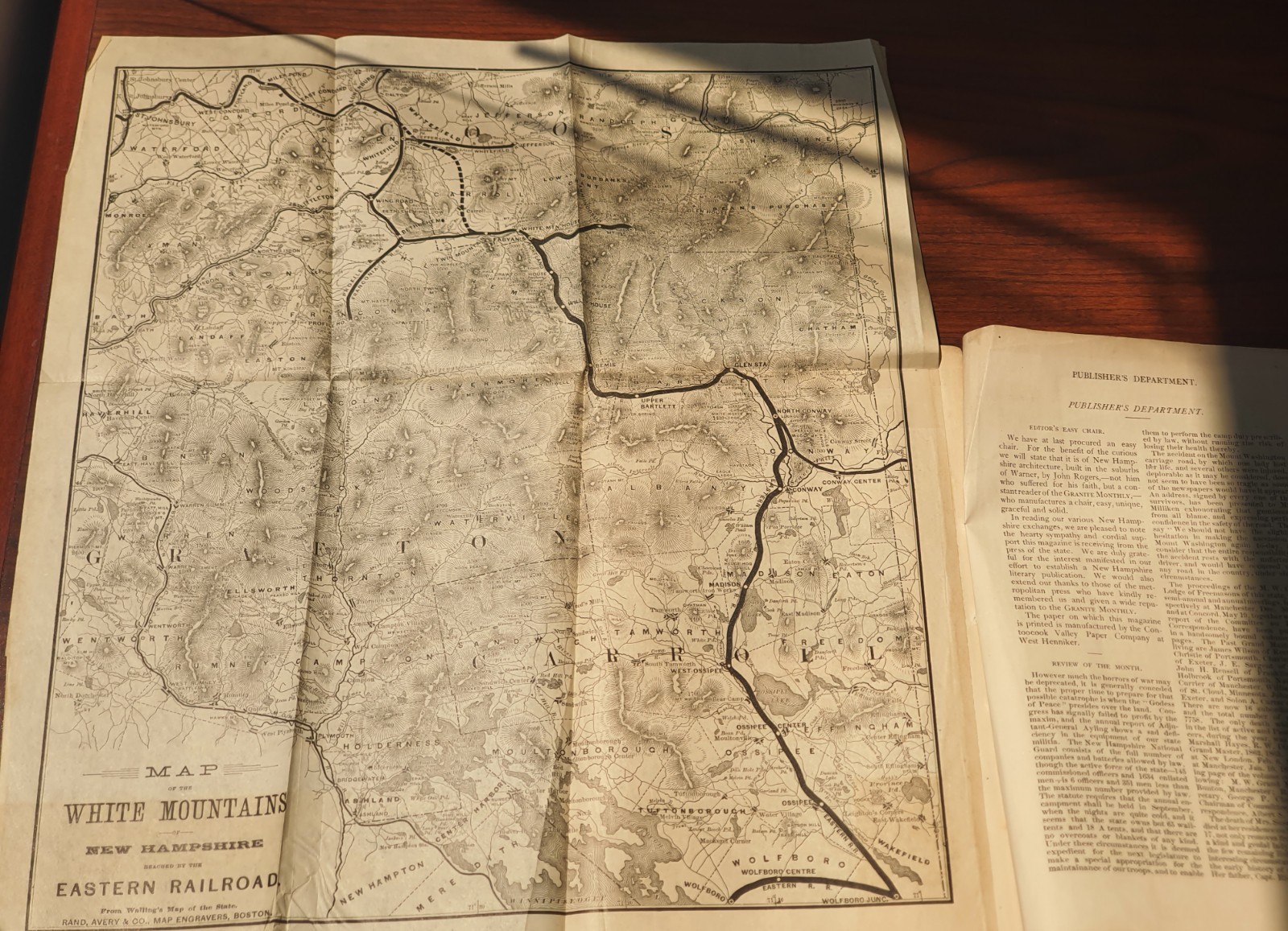 Original August 1880 Granite Monthly New Hampshire Vol III No. 11 w/Fold-Out Map