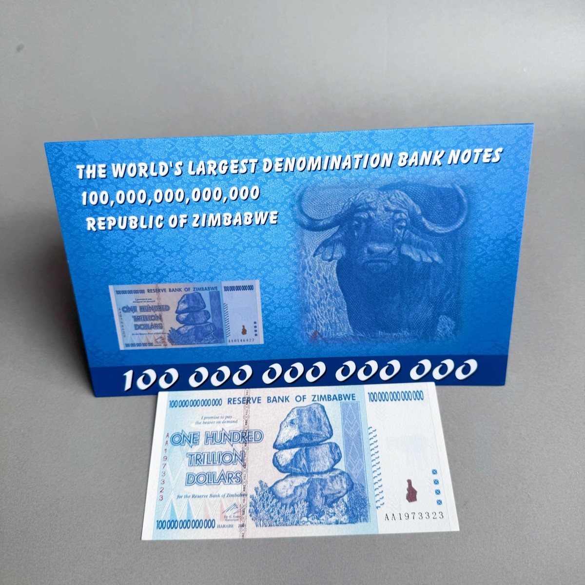Zimbabwe 100 Trillion Dollar Banknote Uncirculated Currency Collectible UNC Note