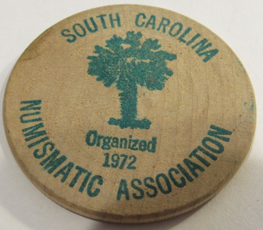 1982 S.C.N.A. Convention Columbia, SC Wooden Dollar – Token South Carolina