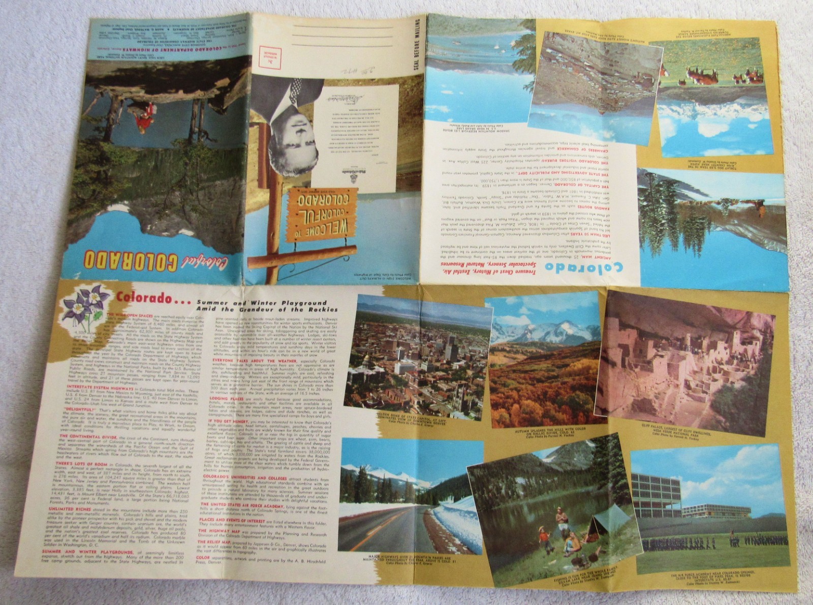 5 Colorful Colorado Souvenir Travel Guides Maps Place Scenes 1941 1950’s Books