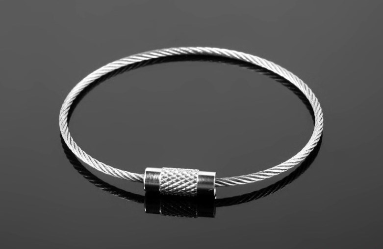 Larger size 8.5″ open Stainless steel Wire Cable Key Chain KEYRING GIFT USSELLER