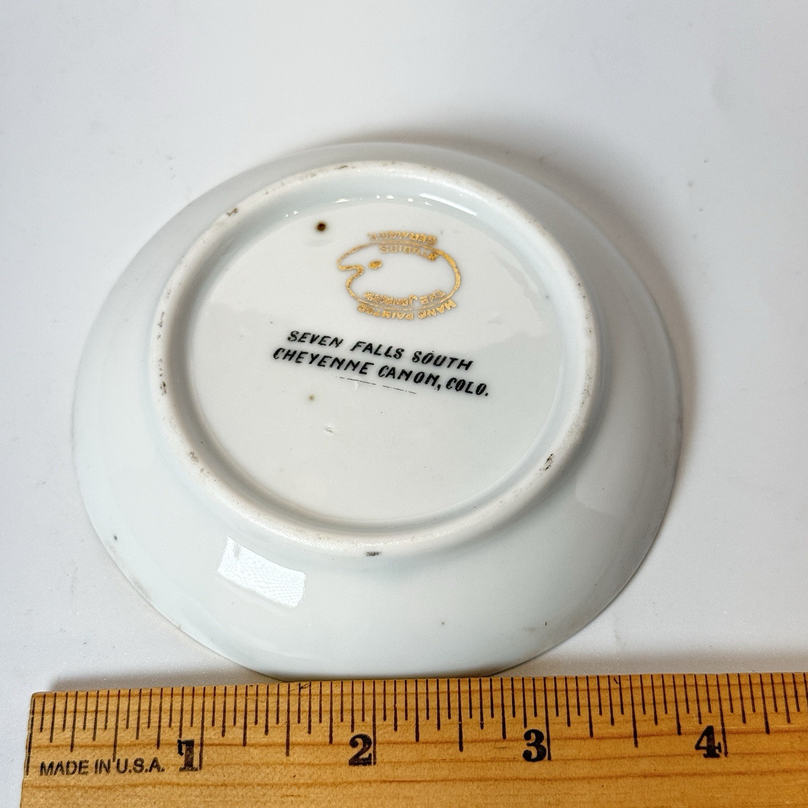 Seven Falls SOUTH CHEYENNE CANNON COLORADO CO Antique Souvenir TRINKET DISH BOWL
