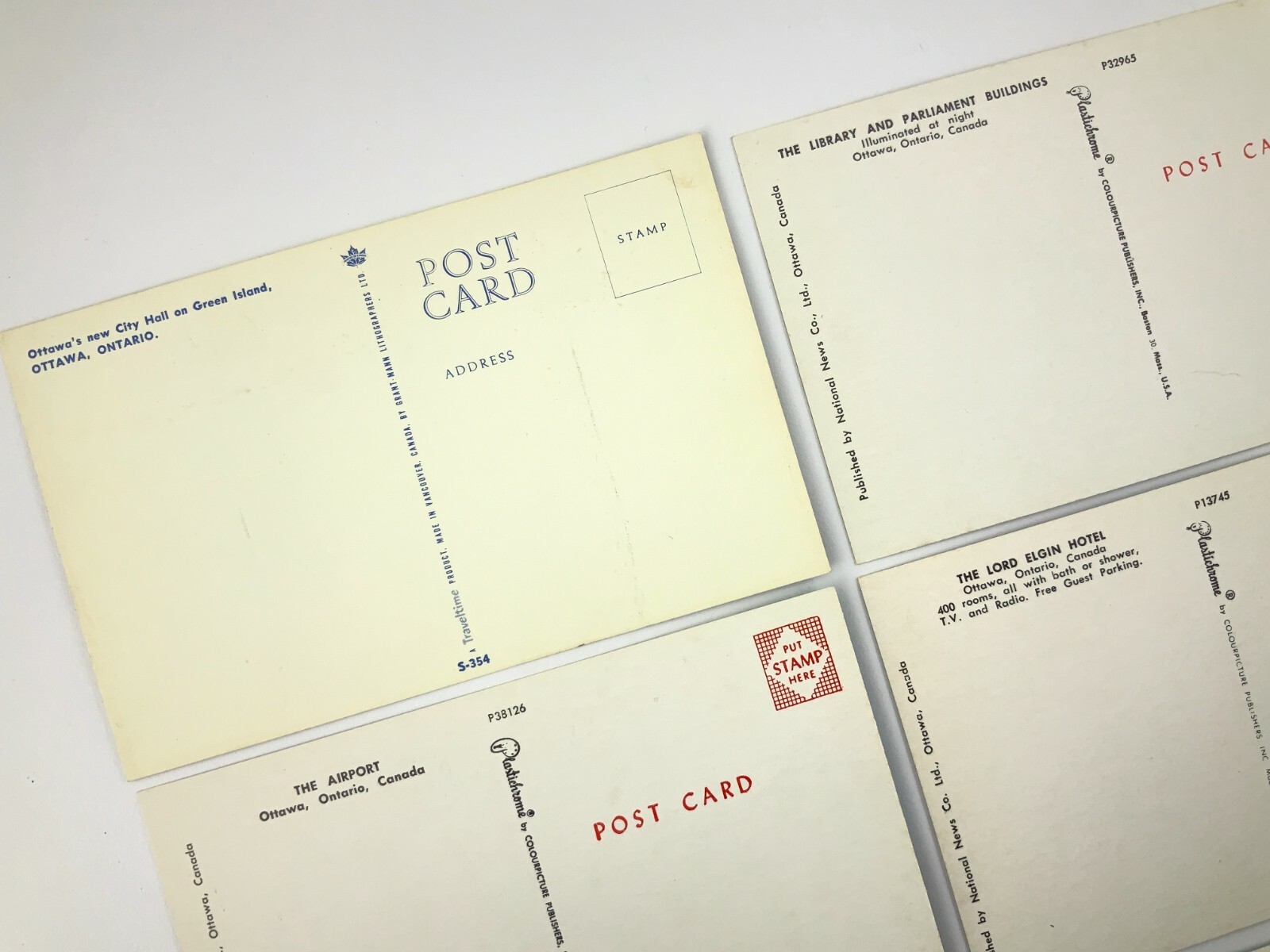Ottawa Ontario Capital Lot Of 6 Souvenir Printed Lithograph Post Cards 709C