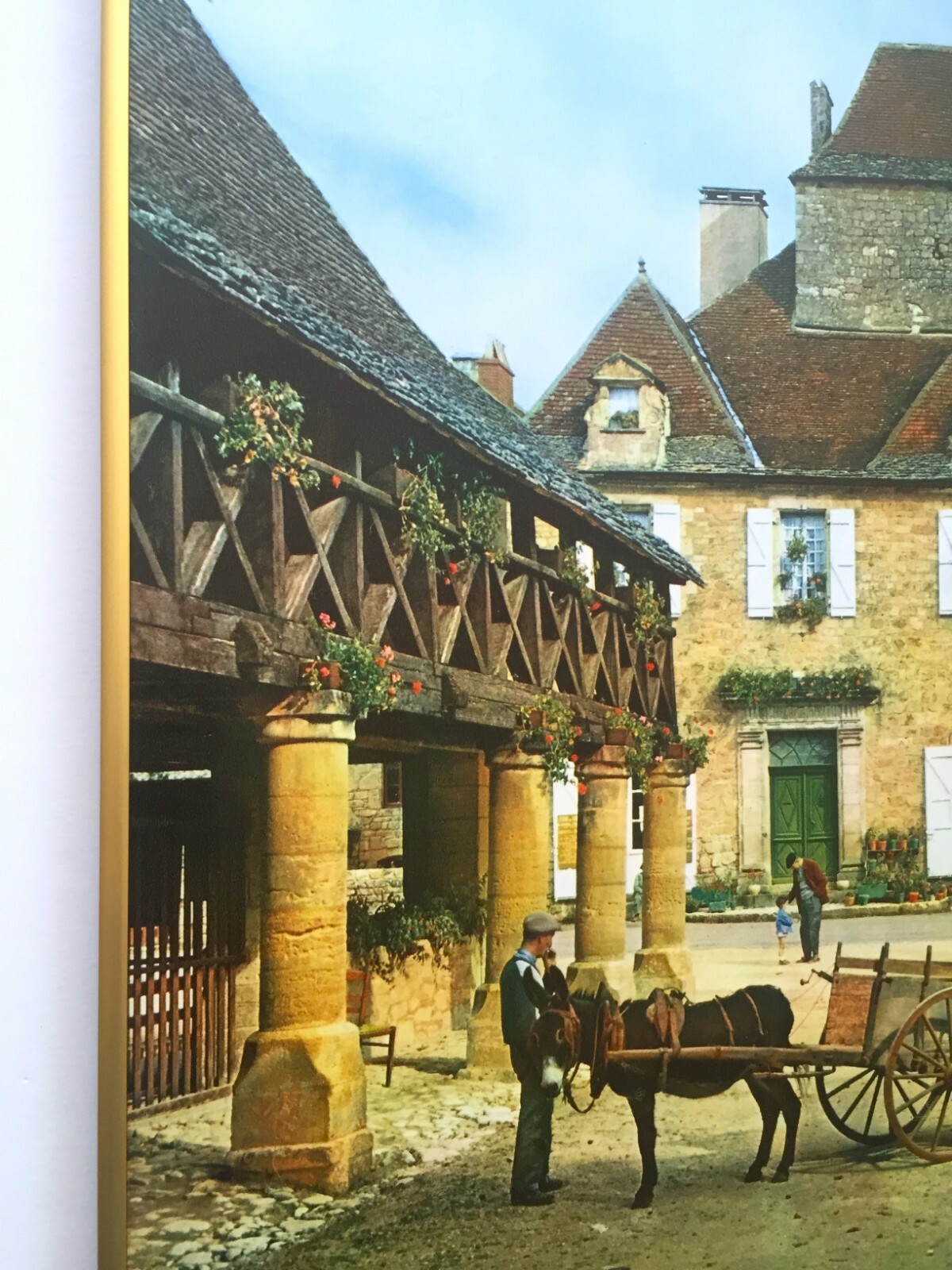 VTG MID CENTURY PERIGORD FRANCE LITHOGRAPH PRINT FRAMED COLLECTOR TRAVEL POSTER