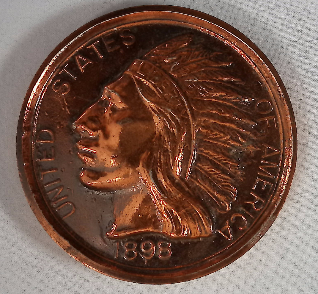 Vintage 1898 Indian Head Penny Oversized Novelty Grand Canyon National Park