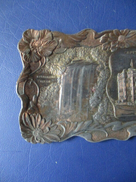 Vintage St. Paul Minnesota Landmarks Souvenir 8.5″ Metal Trinket Dish B2