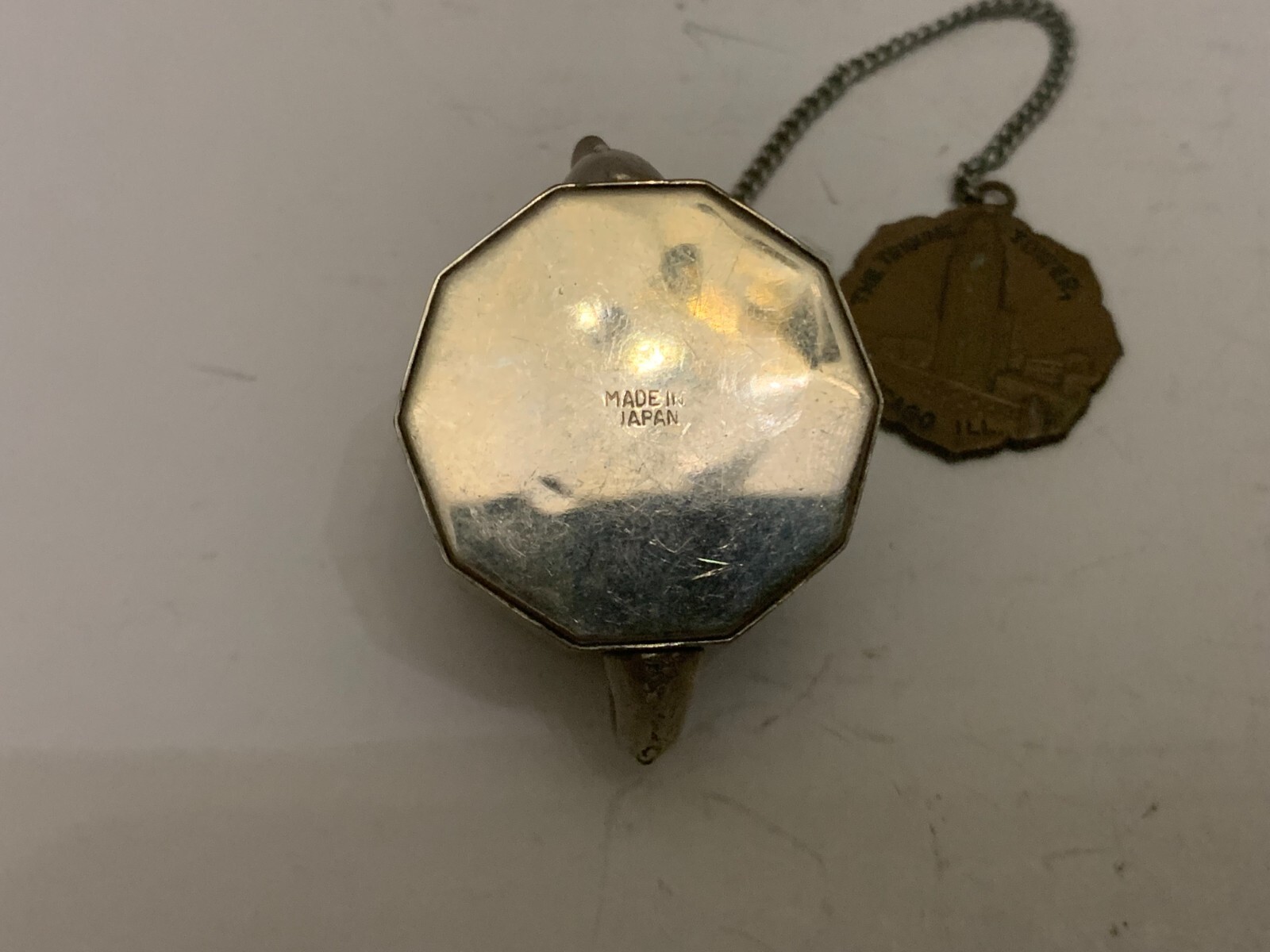 Vintage The Wrigley Building Chicago Illinois Souvenir Mini Teapot Tea Ball